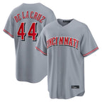 Cincinnati Reds #44 Elly De La Cruz Player Gray AmberGomez Home Game Stitched Jerseys