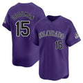 Colorado Rockies #15 Hunter Goodman Player Purple AmberGomez Limited Home Stitched Jerseys