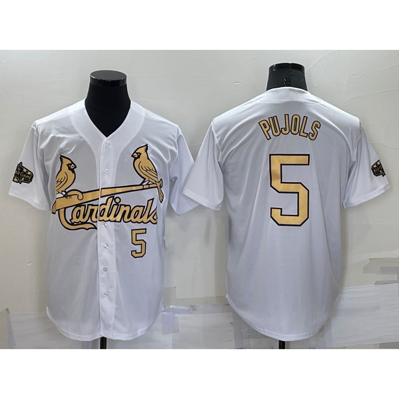 St. Louis Cardinals #5 Albert Pujols Number White AmberGomez 2022 All Star Stitched Cool Base Jersey