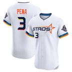 Houston Astros #3 Jeremy Pena Player White AmberGomez City Connect Limited Elite Home Stitched Jerseys