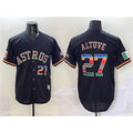 Houston Astros #27 Jose Altuve Black AmberGomez Mexico With World Serise Champions Patch Cool Base Stitched Jersey