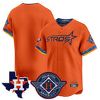 Houston Astros Blank Player Orange AmberGomez City Connect Texas Patch Vapor Premier Limited Home Stitched Jerseys
