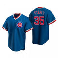 Chicago Cubs #35 Justin Steele Royal AmberGomez Pullover Cooperstown Jersey