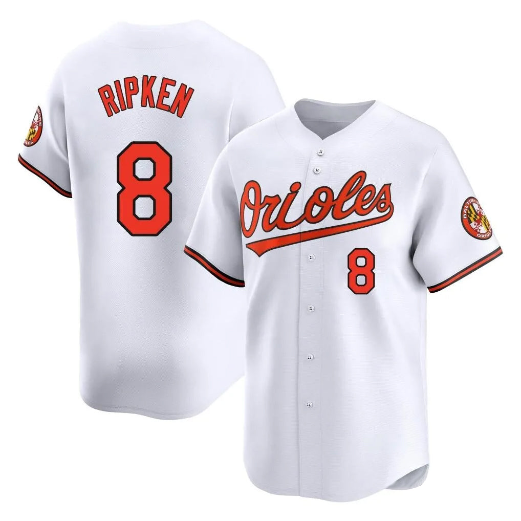 Baltimore Orioles #8 Cal Ripken Player White AmberGomez Limited Home Game Stitched Jerseys