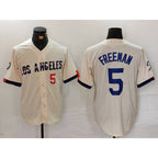 Los Angeles Dodgers #5 Freddie Freeman Number Cream AmberGomez 2024 City Connect Limited Stitched Jersey 2