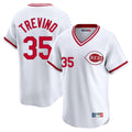 Cincinnati Reds #35 Jose Trevino Player White AmberGomez Cooperstown Collection Limited T-shirt Home Stitched Jerseys