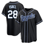 Kansas City Royals #28 Kyle Isbel Player Black AmberGomez Carbon Fashion Home Game Stitched Jerseys