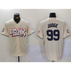 New York Yankees #99 Aaron Judge Cream AmberGomez Limited Stitched Jersey 2