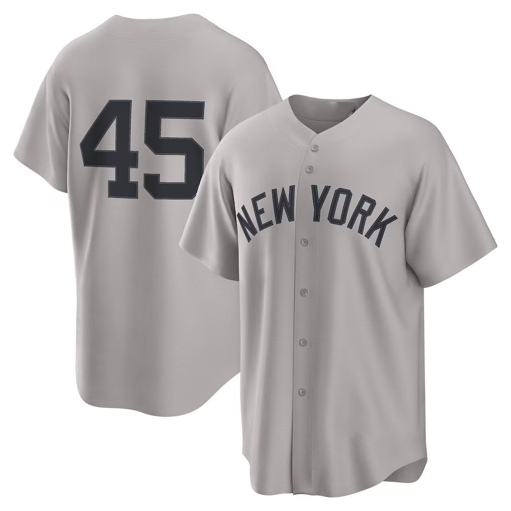 New York Yankees #45 Gerrit Cole Gray AmberGomez Road Replica Jersey