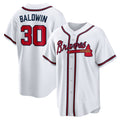 Atlanta Braves #30 Drake Baldwin White AmberGomez Home Replica Jersey
