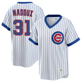 Chicago Cubs #31 Greg Maddux Player White AmberGomez T-shirt Cooperstown Collection Limited Stitched Jerseys