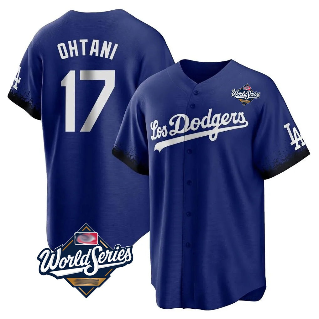 Los Angeles Dodgers #17 Shohei Ohtani Player Royal AmberGomez World Series City Connect Home Game Stitched Jerseys