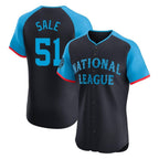 Atlanta Braves #51 Chris Sale Player Navy AmberGomez National League All-Star Limited Elite Game Stitched Jerseys