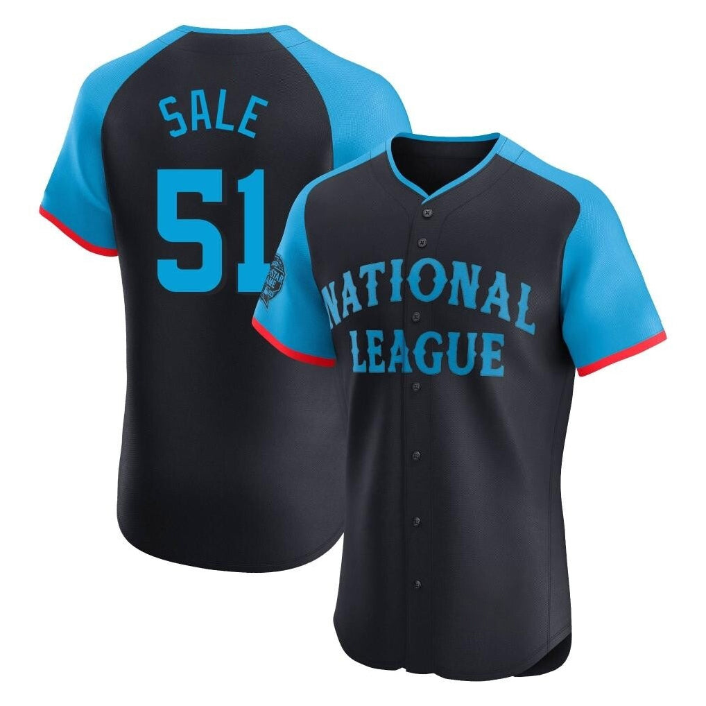 Atlanta Braves #51 Chris Sale Player Navy AmberGomez National League All-Star Limited Elite Game Stitched Jerseys