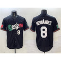Los Angeles Dodgers #8 Enrique Hernandez Black AmberGomez Mexico Flag Limited Stitched Jersey