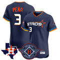 Houston Astros #3 Jeremy Pena Player Navy AmberGomez City Connect Texas Patch Vapor Premier Limited Elite Home Stitched Jerseys