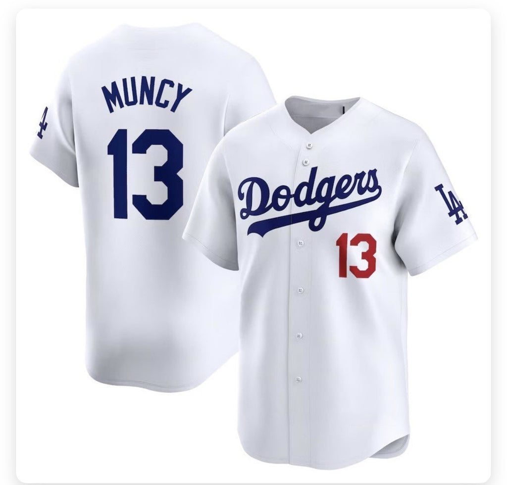 Los Angeles Dodgers #13 Max Muncy White AmberGomez Stitched Cool Base Jersey