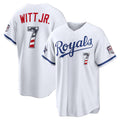 Kansas City Royals #7 Bobby Witt Jr. 2026 All-Star Edition Stars & Stripes White AmberGomez Stadium Jersey
