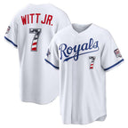 Kansas City Royals #7 Bobby Witt Jr. 2026 All-Star Edition Stars & Stripes White AmberGomez Stadium Jersey