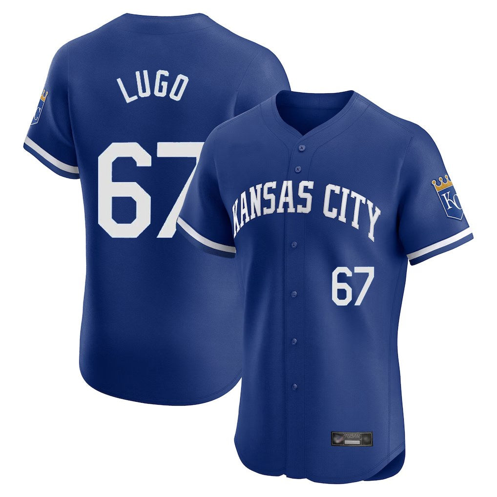 Kansas City Royals #67 Seth Lugo Player Royal AmberGomez Limited Elite Home Game Stitched Jerseys