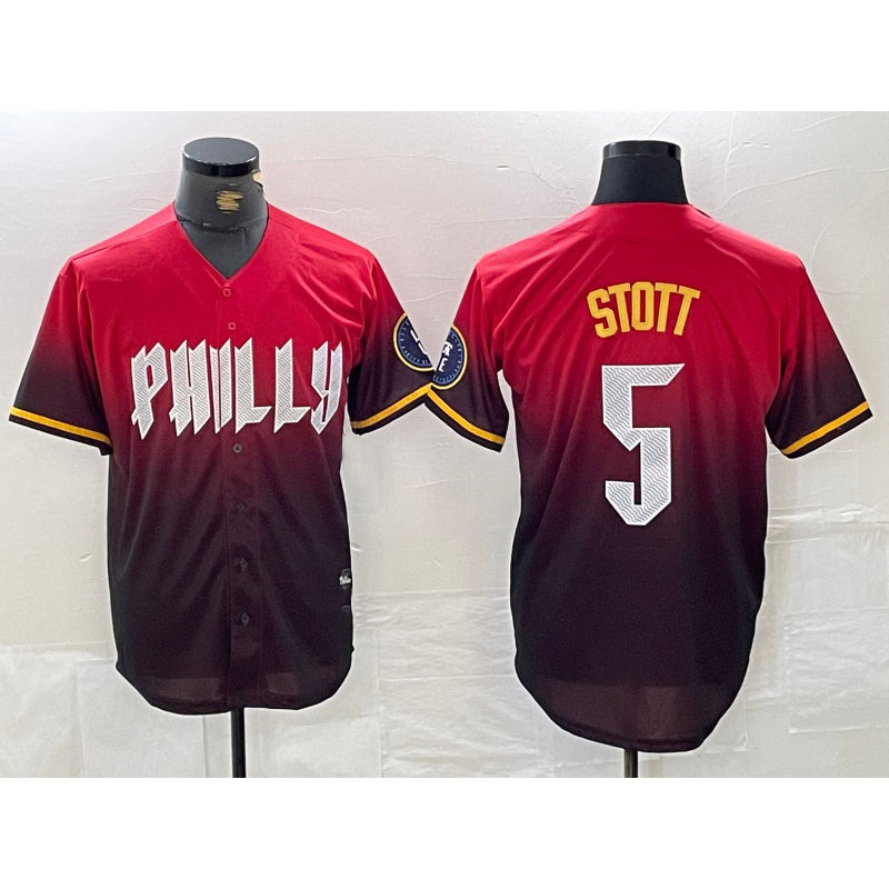 Philadelphia Phillies #5 Bryson Stott Red AmberGomez 2024 City Cool Base Jersey