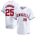 Los Angeles Angels #25 Travis d'Arnaud Player White AmberGomez Limited Home Stitched Jerseys