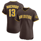 San Diego Padres #13 Manny Machado Brown AmberGomez Road Elite Jersey