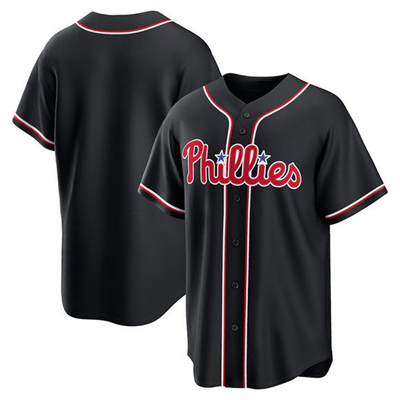 Philadelphia Phillies Blank Fashion Black AmberGomez Out Stitched Jersey