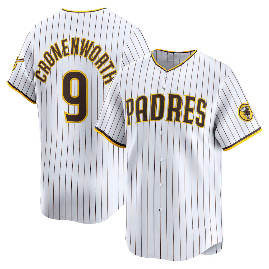 San Diego Padres #9 Jake Cronenworth White AmberGomez Home Limited Player Jersey