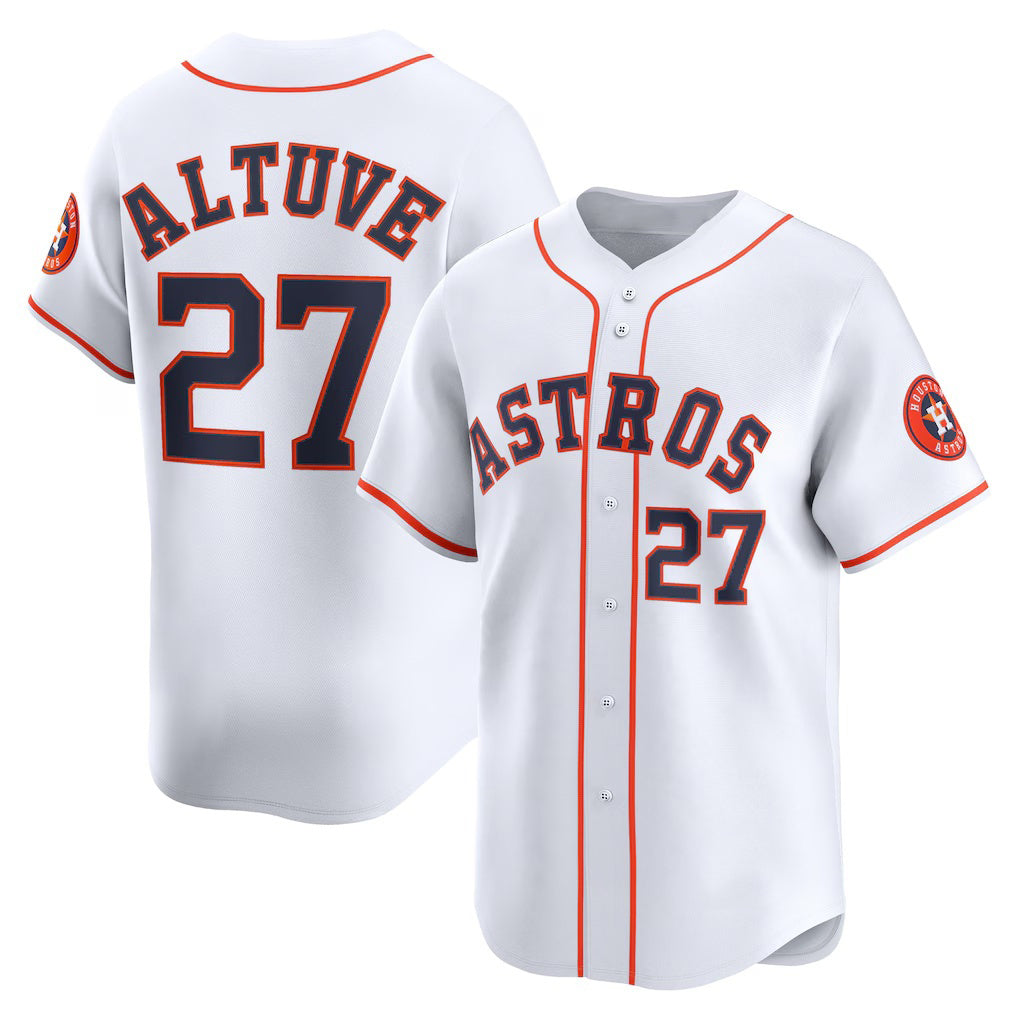 Houston Astros #27 Jose Altuve White AmberGomez Home Limited Player Jersey