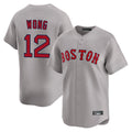 Boston Red Sox #12 Connor Wong Player Gray AmberGomez Road Limited Home Game Stitched Jerseys1