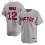 Boston Red Sox #12 Connor Wong Player Gray AmberGomez Road Limited Home Game Stitched Jerseys1