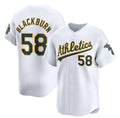 Oakland Athletics #58 Paul Blackburn White AmberGomez Home Limited Stitched Jersey