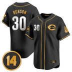 Cincinnati Reds #30 Ken Griffey Player Black-Gold AmberGomez Vapor Premier Limited Home Stitched Jerseys
