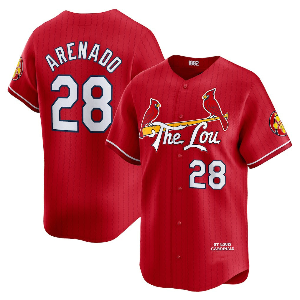 St. Louis Cardinals #28 Nolan Arenado Red AmberGomez 2024 City Connect Limited Player Jersey