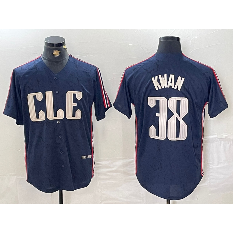 Cleveland Guardians #38 Steven Kwan Navy AmberGomez 2024 City Connect Limited Stitched Jersey