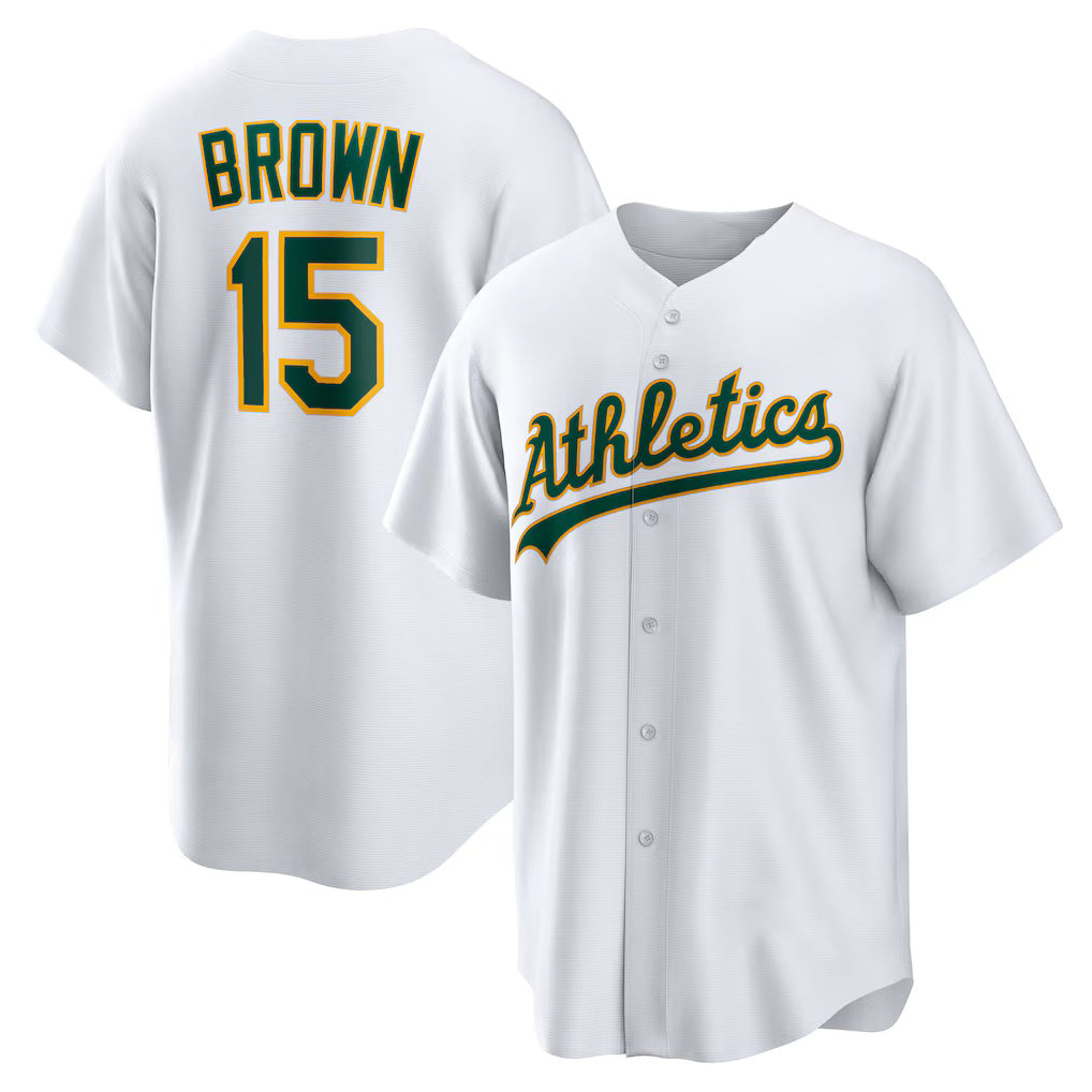 Oakland Athletics #15 Seth Brown White AmberGomez Home Replica Jersey