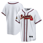 Atlanta Braves White Gold AmberGomez Home Game Blank Player Stitched Jerseys