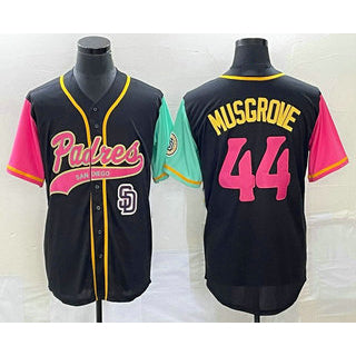 San Diego Padres #44 Joe Musgrove Black AmberGomez NEW 2023 City Connect Cool Base Stitched Jersey 2