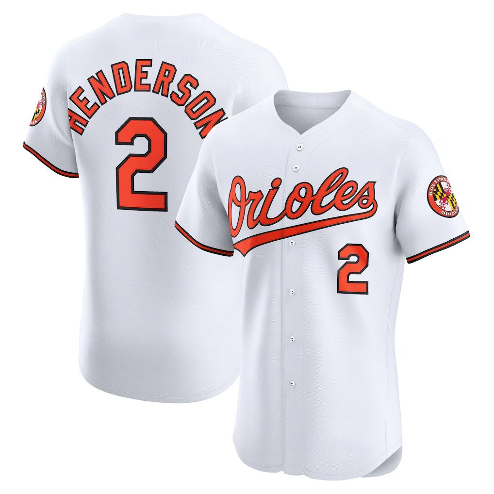 Baltimore Orioles #2 Gunnar Henderson White AmberGomez Home Elite Jersey