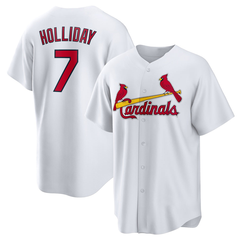 St. Louis Cardinals #7 Matt Holliday White AmberGomez Home Retired Player Replica Jersey