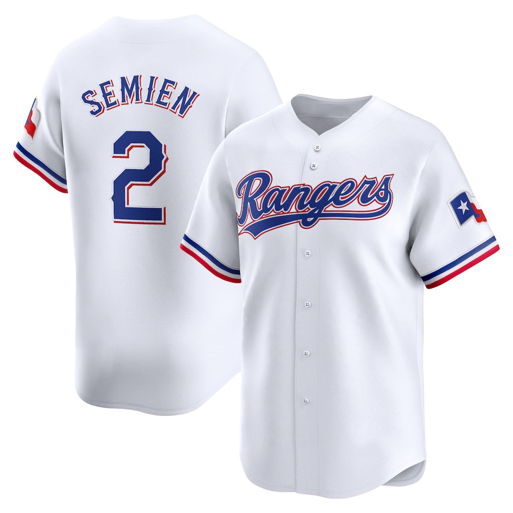 Texas Rangers #2 Marcus Semien White AmberGomez Home Limited Player Jersey