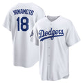 Los Angeles Dodgers #18 Yoshinobu Yamamoto White AmberGomez 2025 World Series Champions Home Replica Jersey