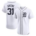 Detroit Tigers #31 Riley Greene Player White AmberGomez Limited Elite Home Stitched Jerseys