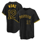 Boston Red Sox #12 Connor Wong Player Black AmberGomez Snake Skin City Home Game Stitched Jerseys