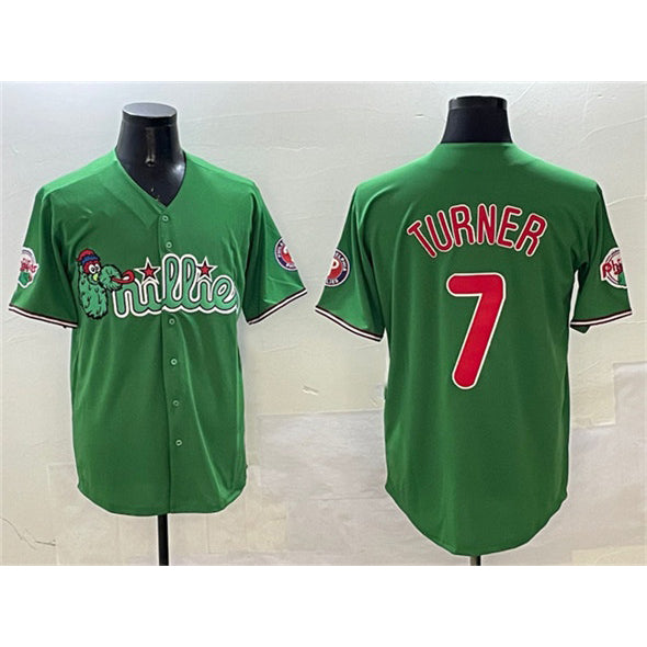 Philadelphia Phillies #7 Trea Turner Green AmberGomez Phanatic Limited Stitched Jersey