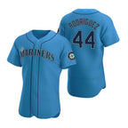 Seattle Mariners #44 Julio Rodr¨ªguez Royal AmberGomez Flex Base Stitched Jersey