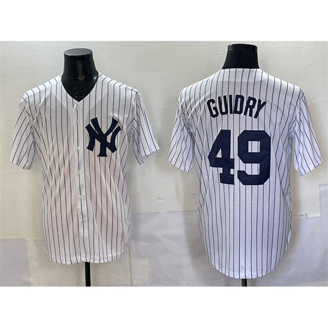 New York Yankees #49 Ron Guidry White AmberGomez Cool Base Stitched Jersey
