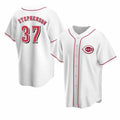 Cincinnati Reds #37 Tyler Stephenson White AmberGomez Stitched Cool Base Jersey