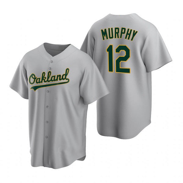 Oakland Athletics #12 Sean Murphy Grey AmberGomez Cool Base Stitched Jersey